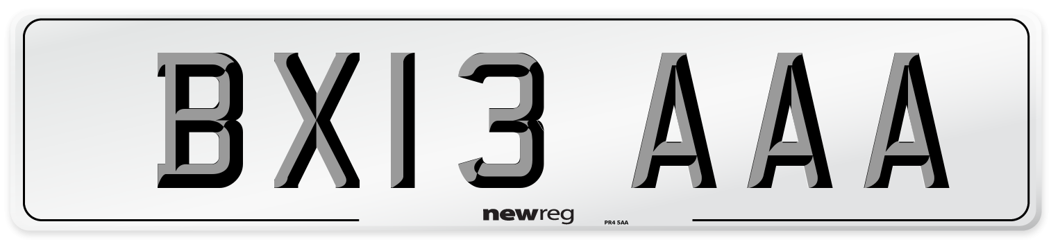 BX13 AAA Number Plate from New Reg